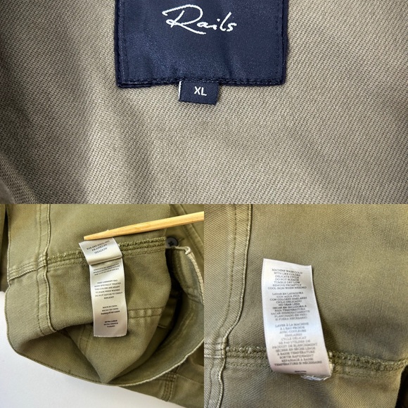 RAILS Mens XL Franklin‎ Green Shadow Button Up Pockets Field Utility Coat Jacket - Picture 7 of 12